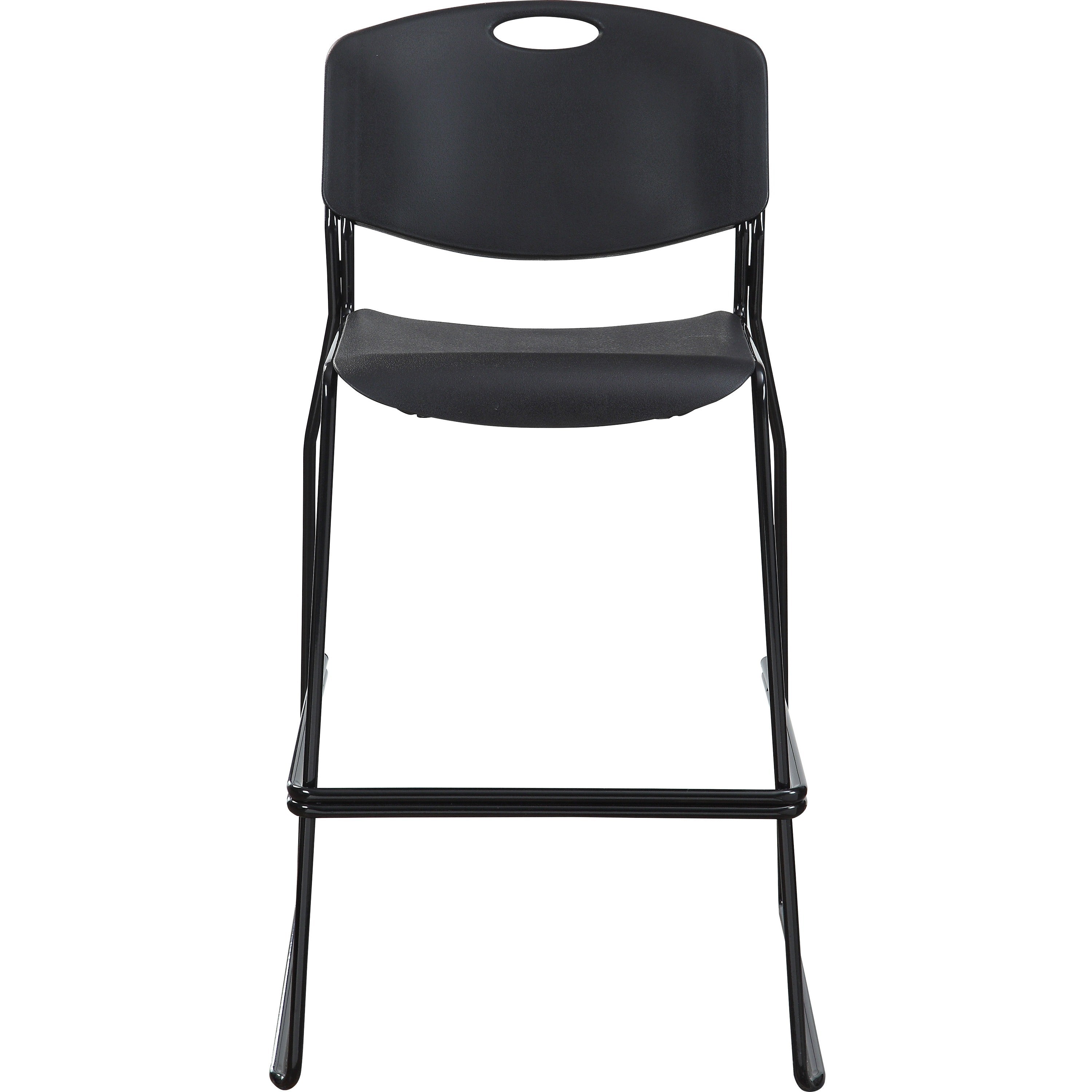lorell-heavy-duty-bistro-stack-chairs-black-plastic-seat-black-plastic-back-black-steel-frame-2-carton_llr62535 - 2