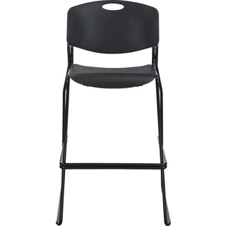 lorell-heavy-duty-bistro-stack-chairs-black-plastic-seat-black-plastic-back-black-steel-frame-2-carton_llr62535 - 2