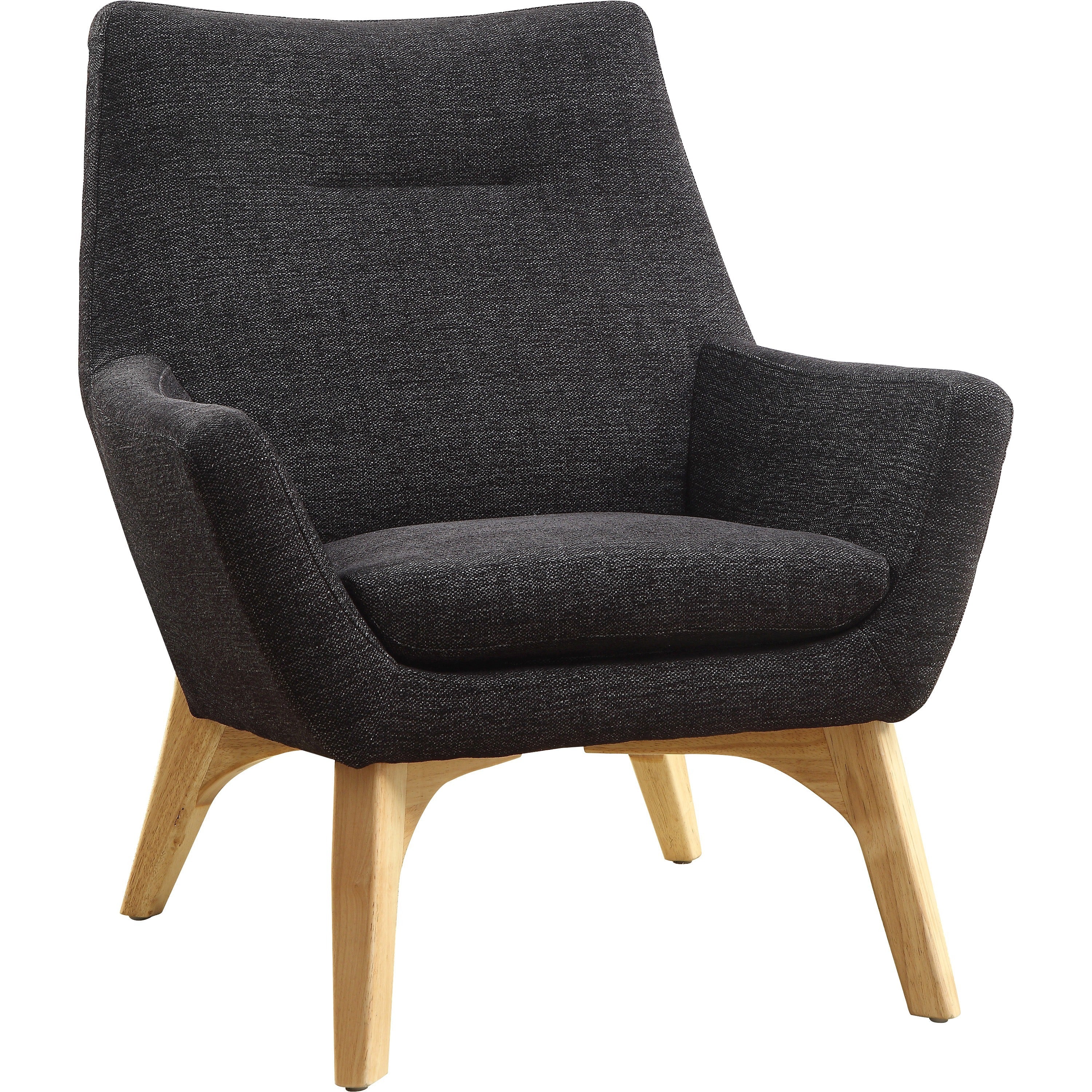 lorell-quintessence-collection-upholstered-chair-black-seat-black-back-low-back-four-legged-base-1-each_llr68958 - 1