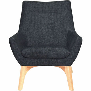 Lorell Quintessence Collection Upholstered Chair - Black Seat - Black Back - Low Back - Four-legged Base - 1 Each