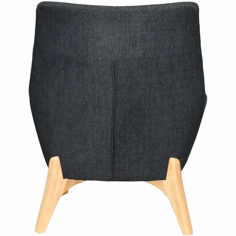 Lorell Quintessence Collection Upholstered Chair - Black Seat - Black Back - Low Back - Four-legged Base - 1 Each