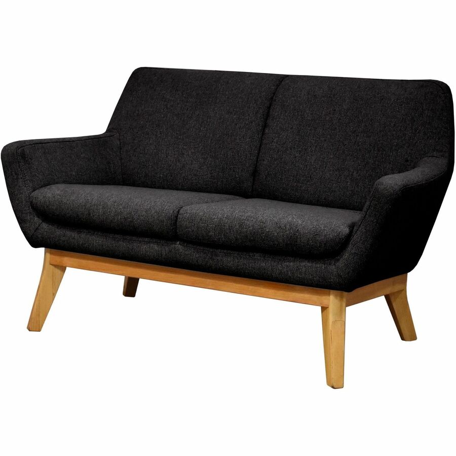 Lorell Quintessence Collection Loveseat - 53.1" x 19.8"32.8" - Finish: Black