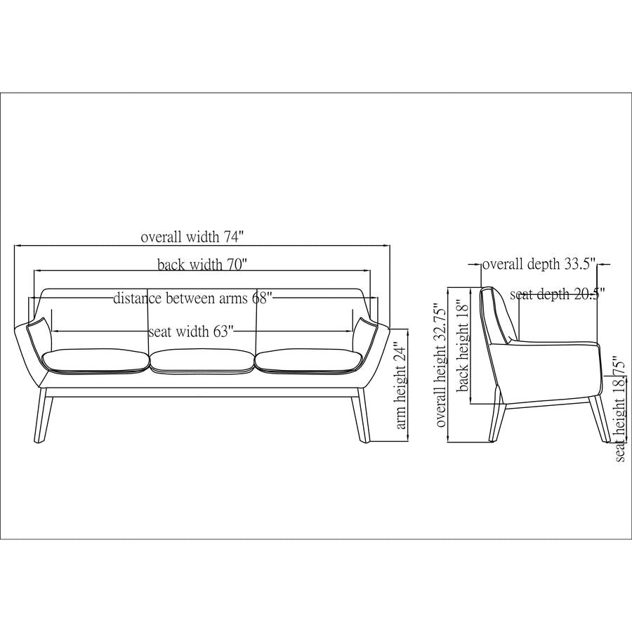 lorell-quintessence-collection-sofa-198-x-733328-finish-black_llr68960 - 3