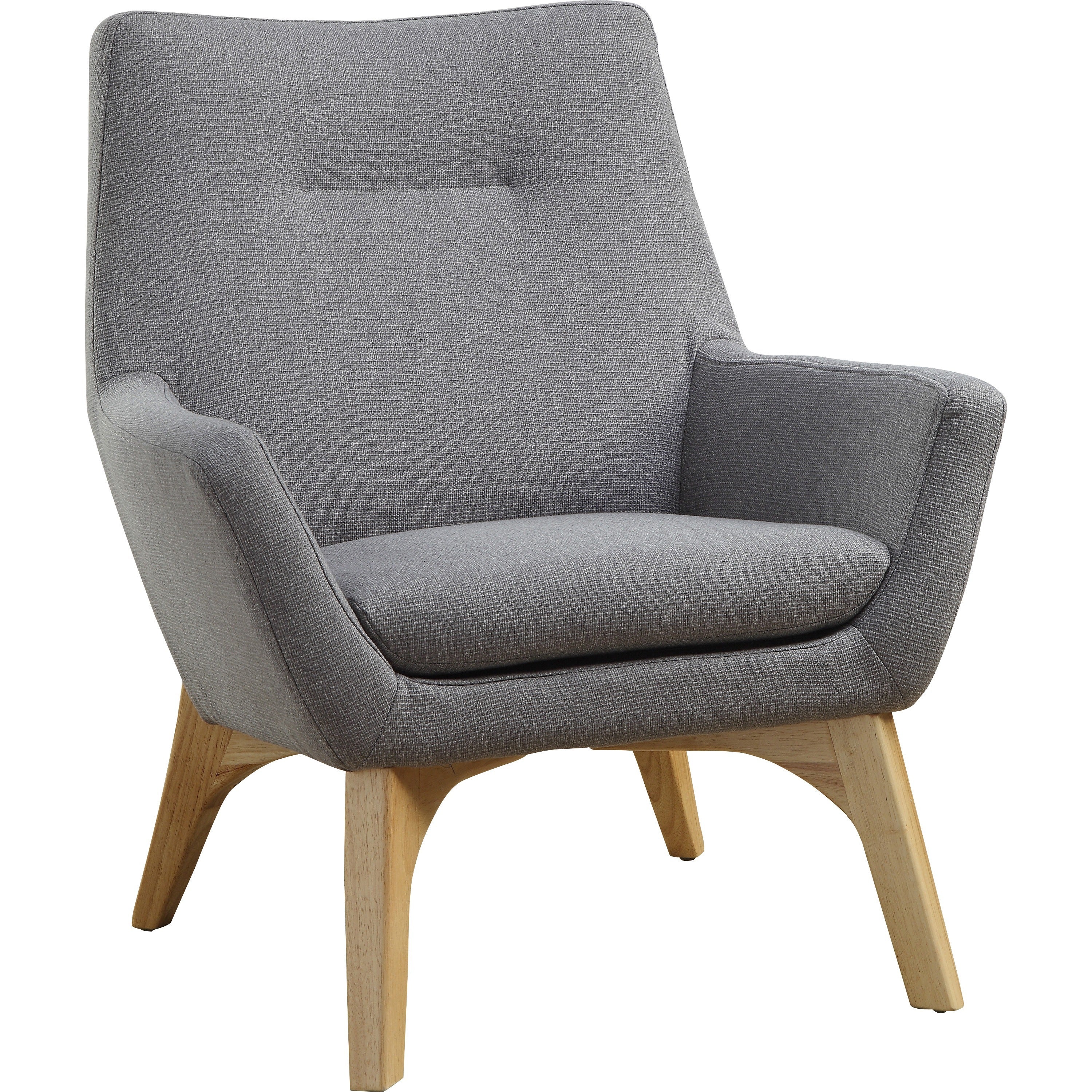 lorell-quintessence-collection-upholstered-chair-gray-seat-gray-back-low-back-four-legged-base-1-each_llr68961 - 1