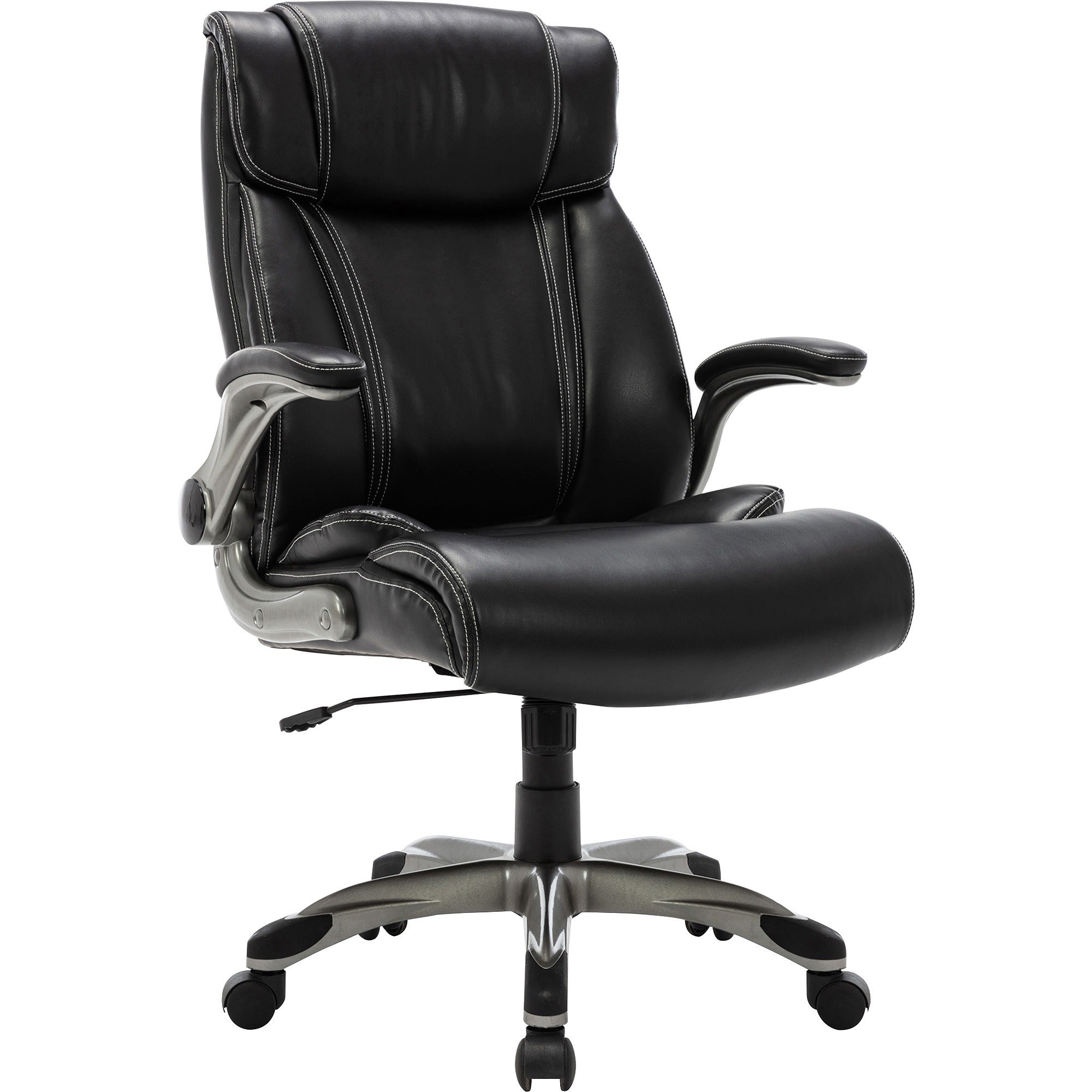 soho-high-back-office-chair-flip-with-armrest-black-bonded-leather-seat-black-bonded-leather-back-high-back-5-star-base-armrest-1-each_llr81803 - 1