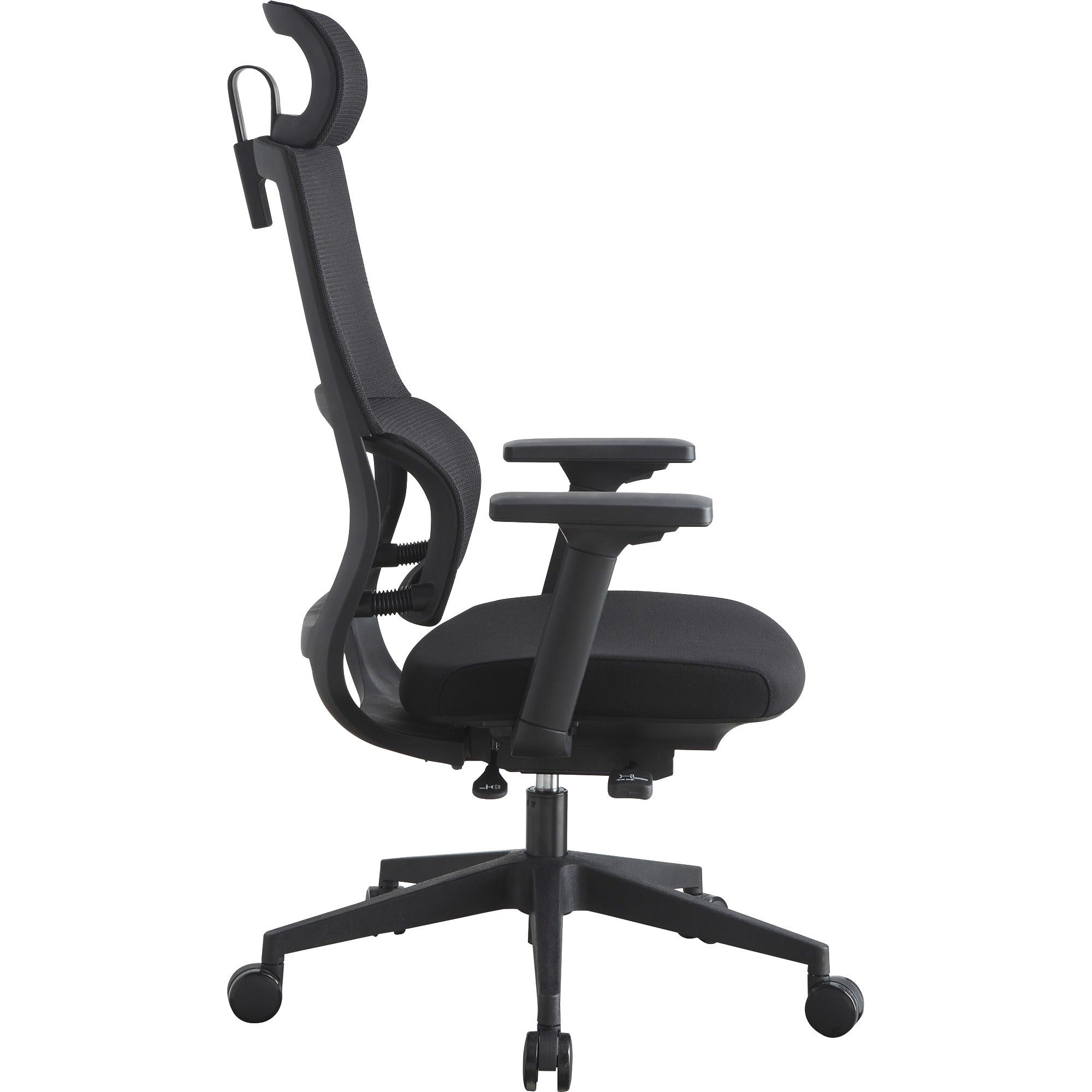 lorell-mesh-high-back-chair-w-headrest-black-seat-black-mesh-back-high-back-5-star-base-1-each_llr81998 - 4