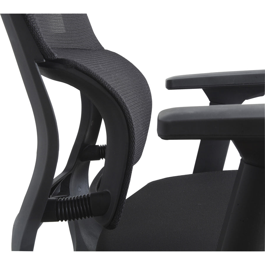 lorell-mesh-high-back-chair-w-headrest-black-seat-black-mesh-back-high-back-5-star-base-1-each_llr81998 - 5