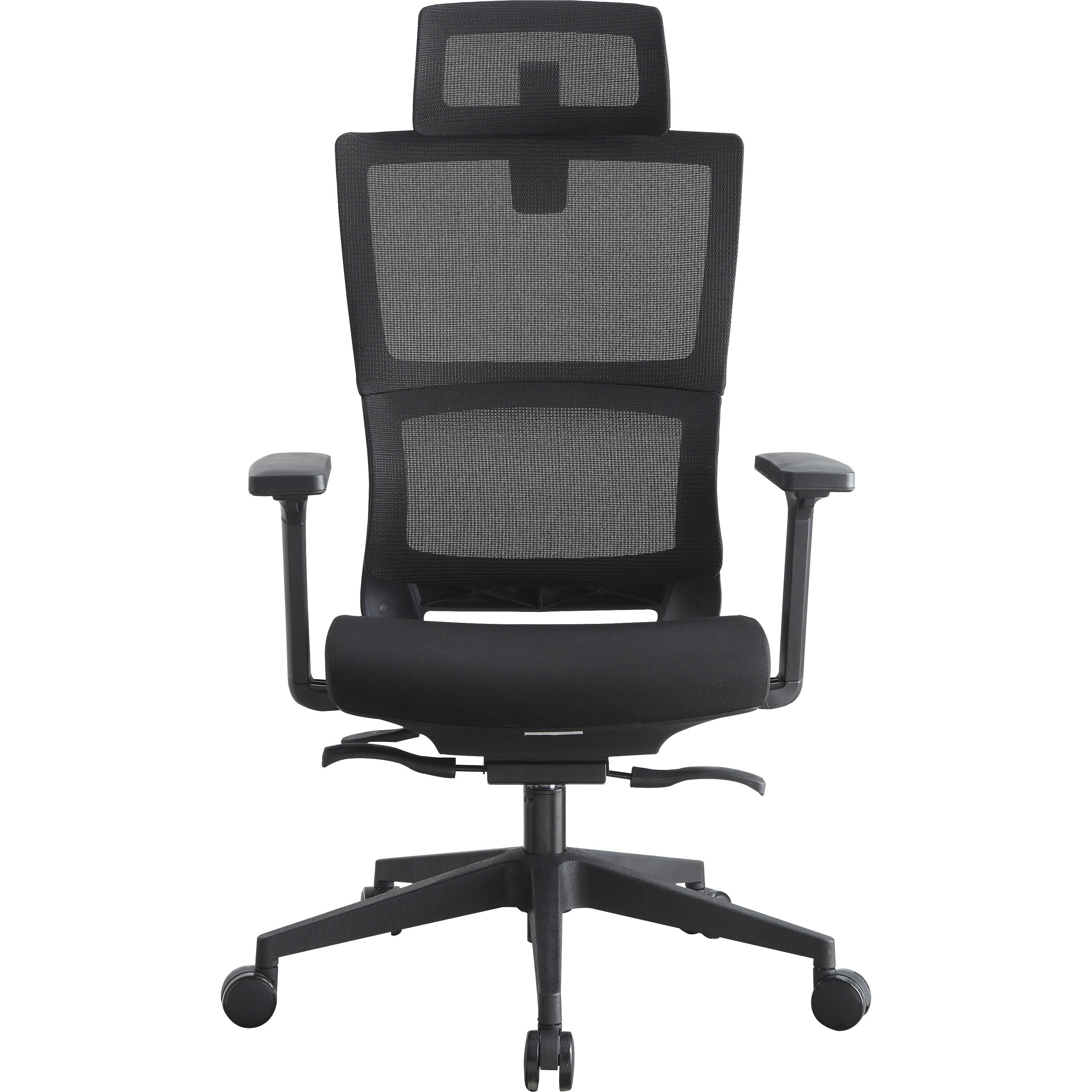 lorell-mesh-high-back-chair-w-headrest-black-seat-black-mesh-back-high-back-5-star-base-1-each_llr81998 - 2