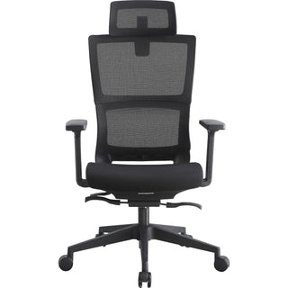 lorell-mesh-high-back-chair-w-headrest-black-seat-black-mesh-back-high-back-5-star-base-1-each_llr81998 - 2
