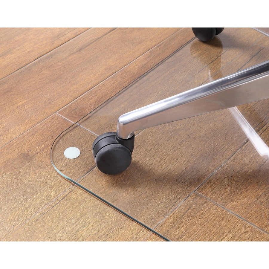 Lorell Tempered Glass Chairmat - Carpet, Hardwood Floor, Marble, Hard Floor - 60" Length x 48" Width x 0.250" Thickness - Rectangular - Tempered Glass - Clear - 1Each - 8