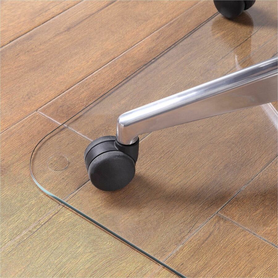 Lorell Tempered Glass Chairmat - Carpet, Hardwood Floor, Marble, Hard Floor - 60" Length x 48" Width x 0.250" Thickness - Rectangular - Tempered Glass - Clear - 1Each - 3