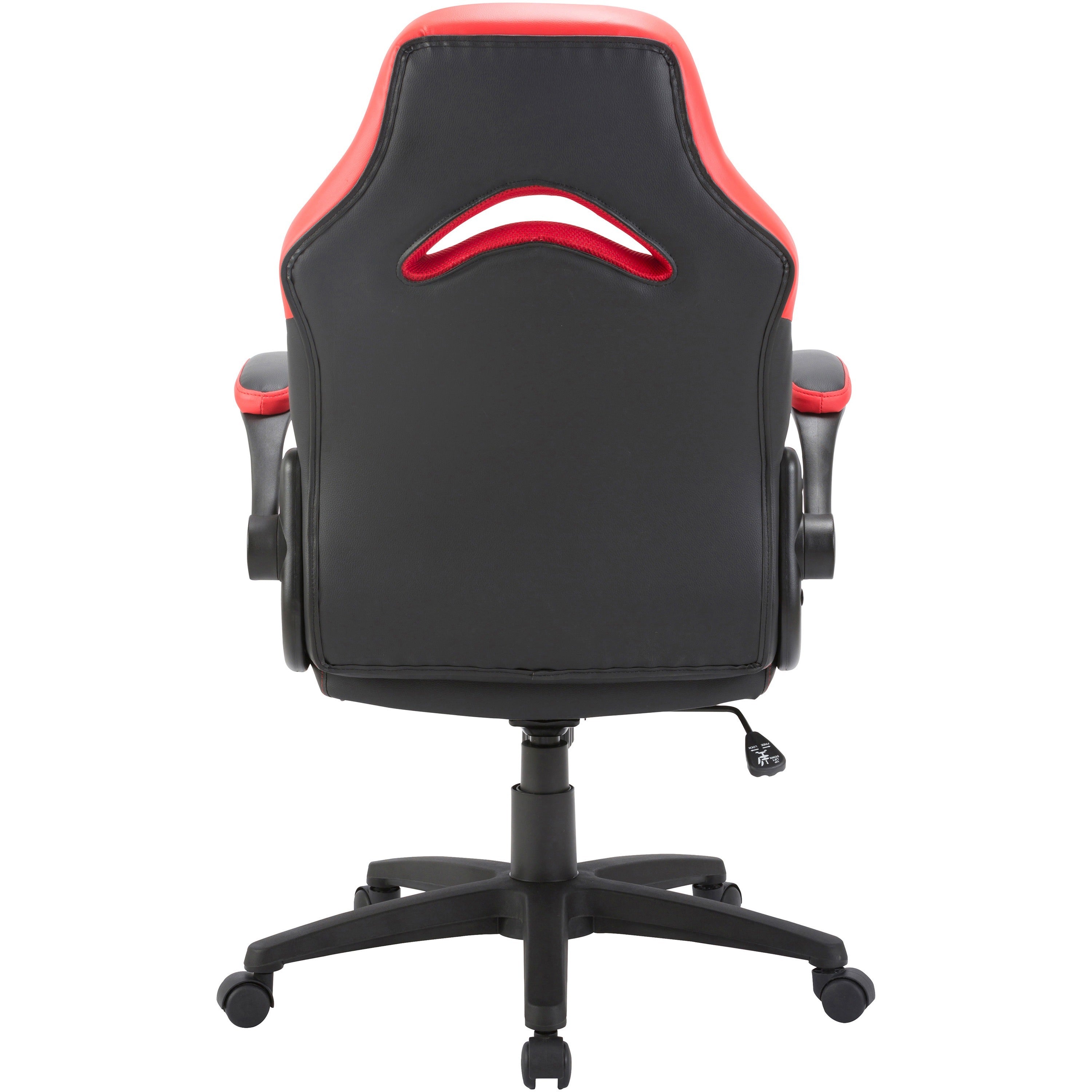 lorell-bucket-seat-high-back-gaming-chair-red-black-seat-red-black-back-5-star-base-28-length-x-205-width-x-475-height_llr84387 - 5