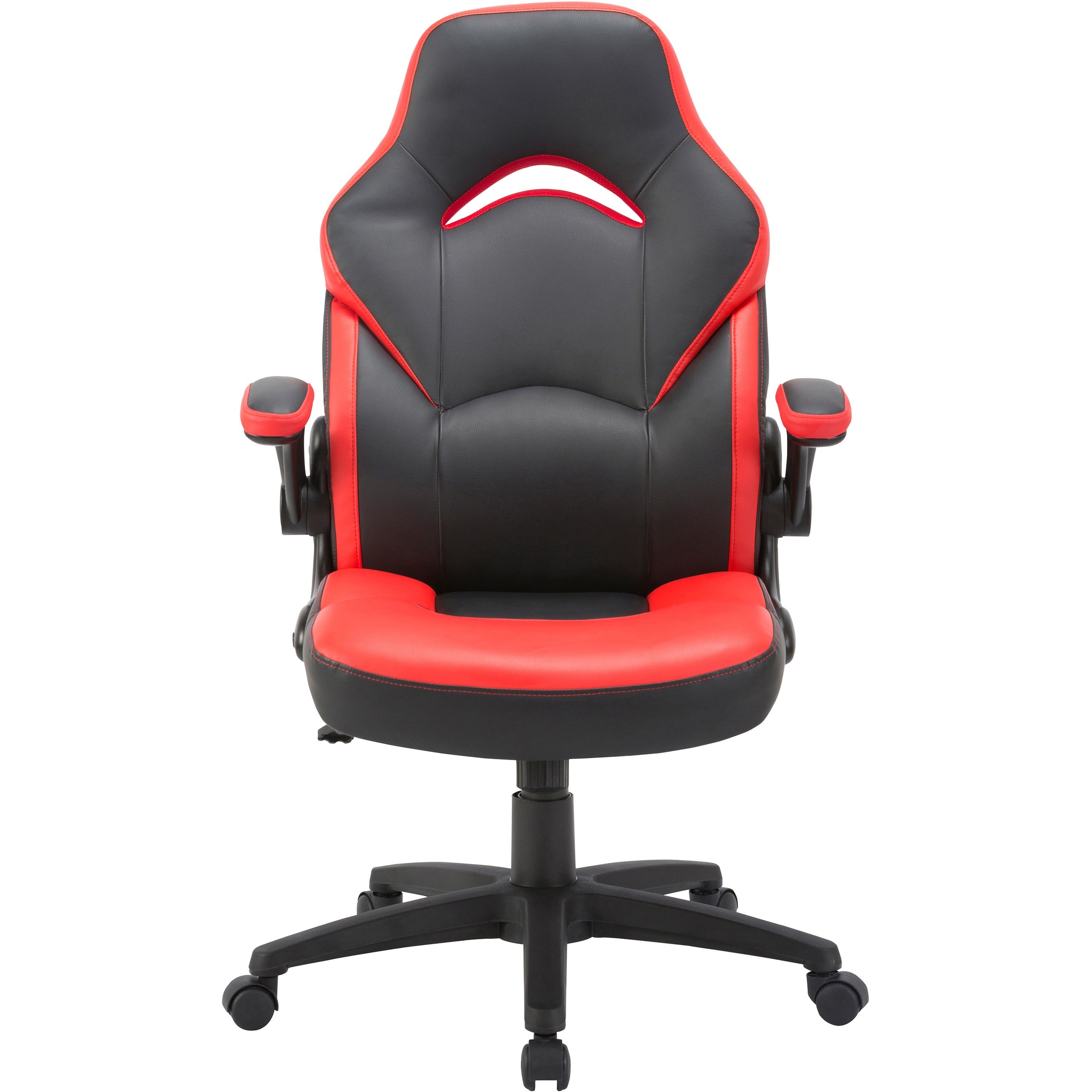 lorell-bucket-seat-high-back-gaming-chair-red-black-seat-red-black-back-5-star-base-28-length-x-205-width-x-475-height_llr84387 - 3