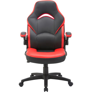 lorell-bucket-seat-high-back-gaming-chair-red-black-seat-red-black-back-5-star-base-28-length-x-205-width-x-475-height_llr84387 - 3