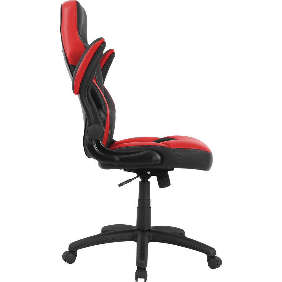 lorell-bucket-seat-high-back-gaming-chair-red-black-seat-red-black-back-5-star-base-28-length-x-205-width-x-475-height_llr84387 - 7