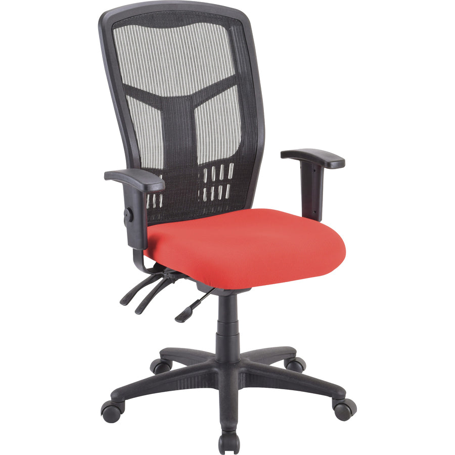 Lorell Premium Molded Tractor Seat For Ergomesh Frame - Red - Fabric - 1 Each