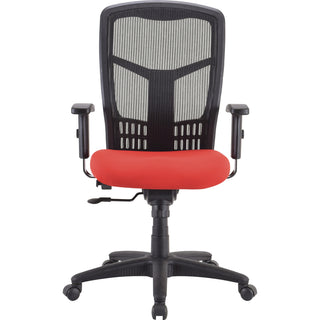 Lorell Premium Molded Tractor Seat For Ergomesh Frame - Red - Fabric - 1 Each