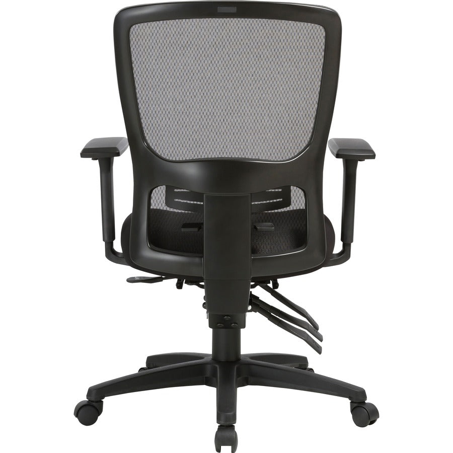 Lorell Ratchet High-back Mesh Chair - Black Seat - Black Mesh Back - High Back - 5-star Base - 1 Each