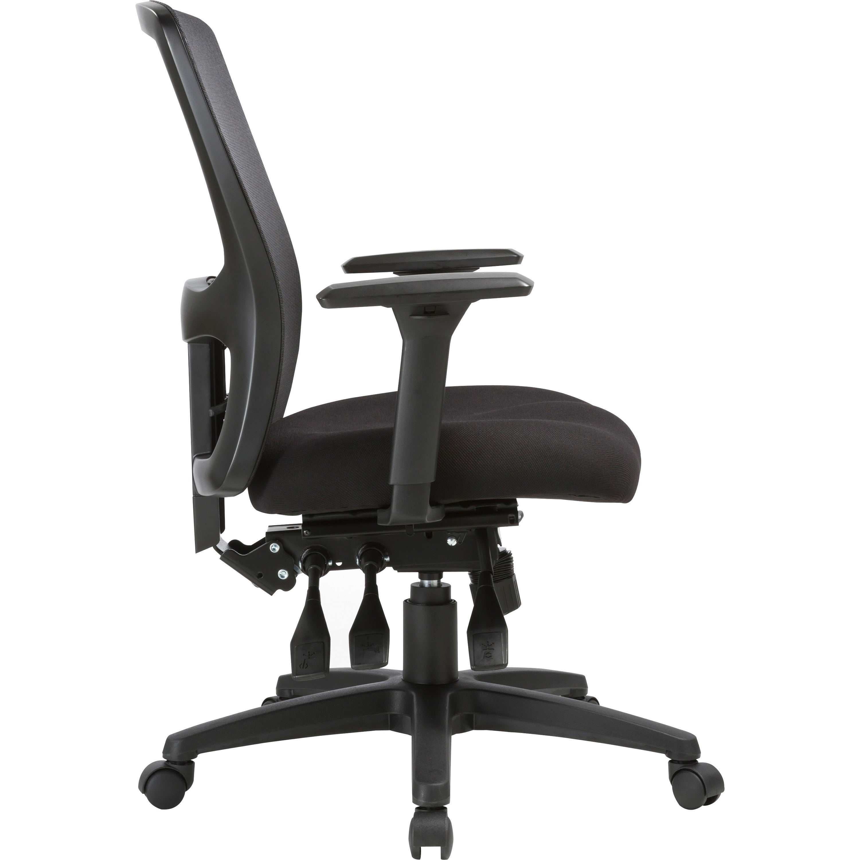 lorell-ratchet-high-back-mesh-chair-black-seat-black-mesh-back-high-back-5-star-base-1-each_llr86220 - 5