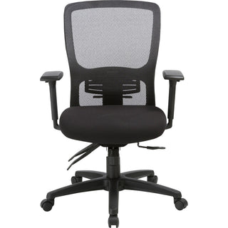 Lorell Ratchet High-back Mesh Chair - Black Seat - Black Mesh Back - High Back - 5-star Base - 1 Each