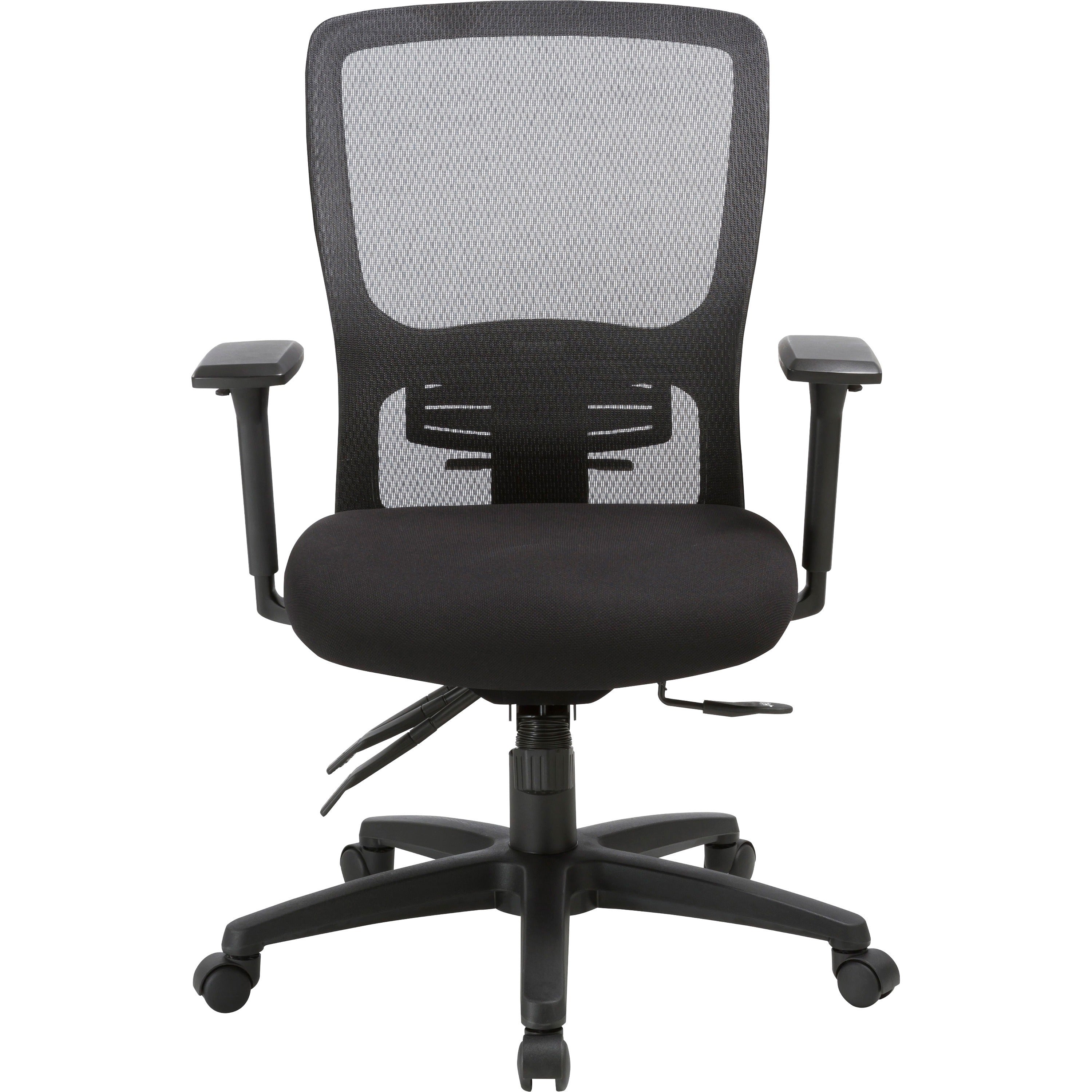 lorell-ratchet-high-back-mesh-chair-black-seat-black-mesh-back-high-back-5-star-base-1-each_llr86220 - 2