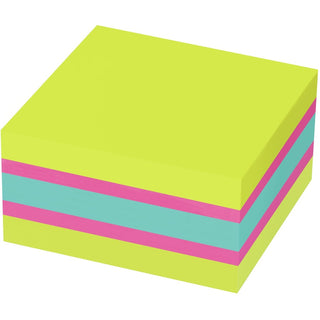 Post-it Super Sticky Notes Cube - 3" x 3" - Square - 360 Sheets per Pad - Guava, Acid Lime, Aqua Splash - Paper - Sticky, Recyclable - 1 / Pack
