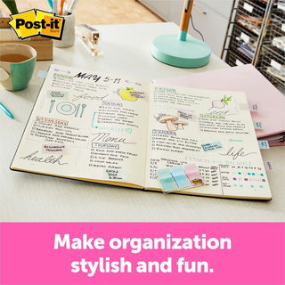 Post-it Printed Flags - 60 x Assorted Pastel - 1" x 1.75" - 30 Sheets per Pad - Green, Blue, Pink - Self-adhesive, Sticky, Removable, Writable - 60 / Pack