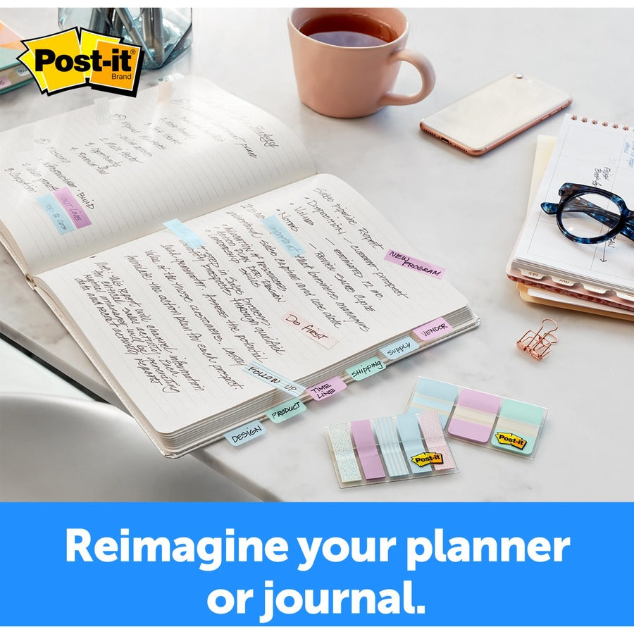 Post-it Durable Tabs - 12 Tab(s)/Set - 1" Tab Height x 1.50" Tab Width - Blue, Pink, Green Tab(s) - Removable - 36 / Pack