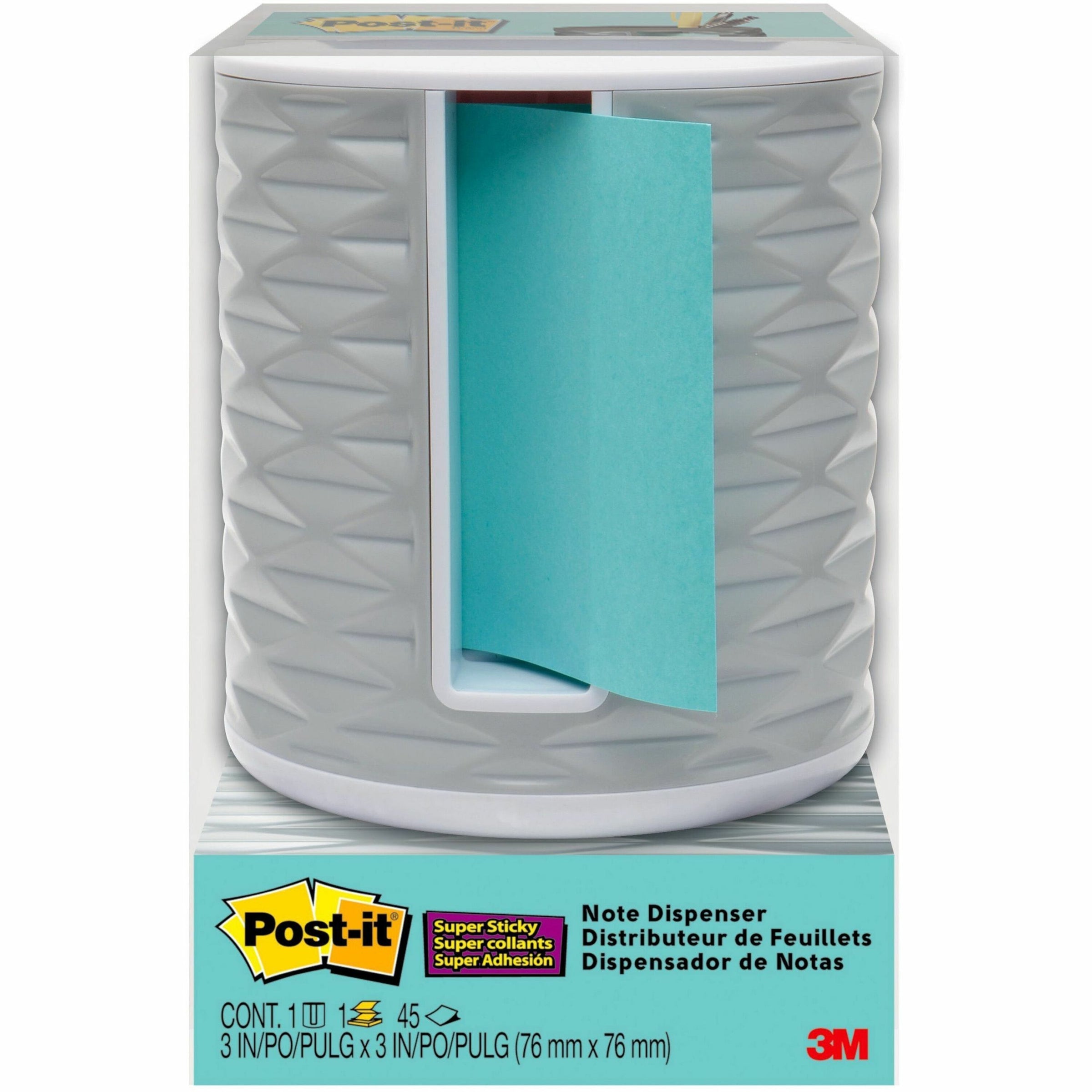 Vertical Pop-up Note Dispenser, For 3 x 3 Pads, White