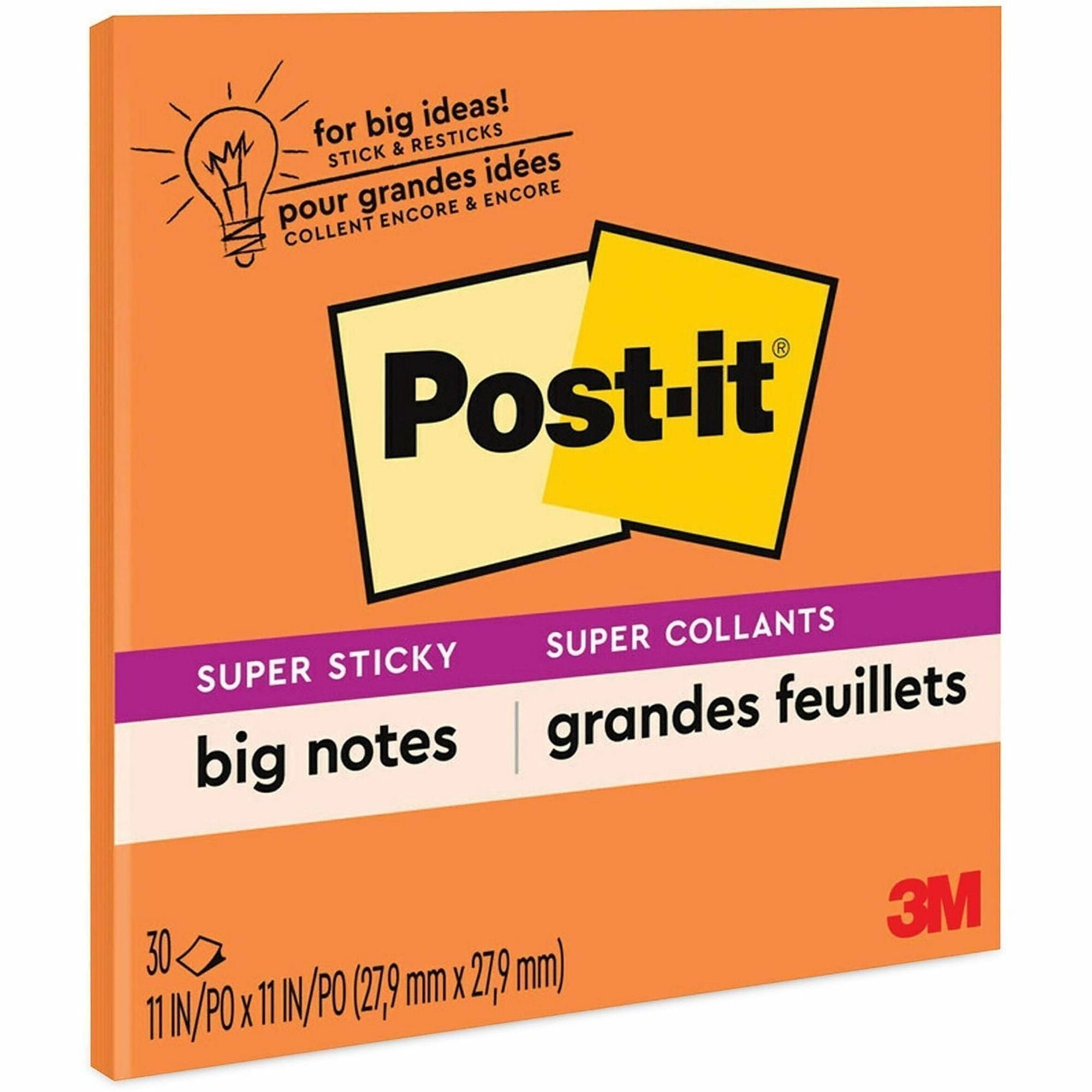 Big Notes, Unruled, 11 x 11, Orange, 30 Sheets