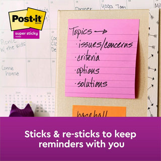 Pop-up Notes Refill, Note Ruled, 4" x 4", Neon Pink, 90 Sheets/Pad, 5 Pads/Pack
