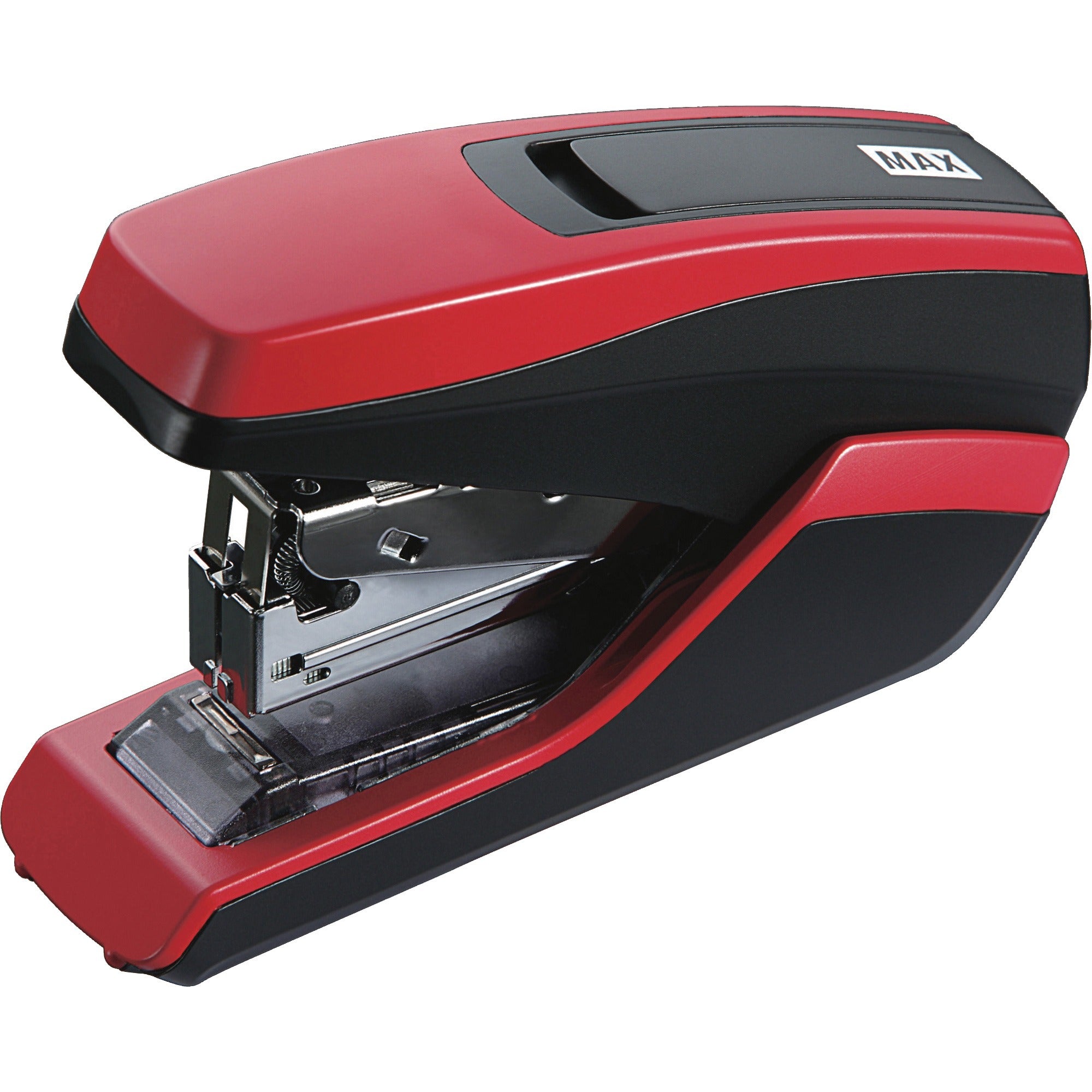 MAX HD-55FL Half-strip Stapler - 35 of 80g/m2 Paper Sheets Capacity - 100 Staple Capacity - Half Strip - 24/6mm, 26/6mm Staple Size - 1 Each - Red, Black