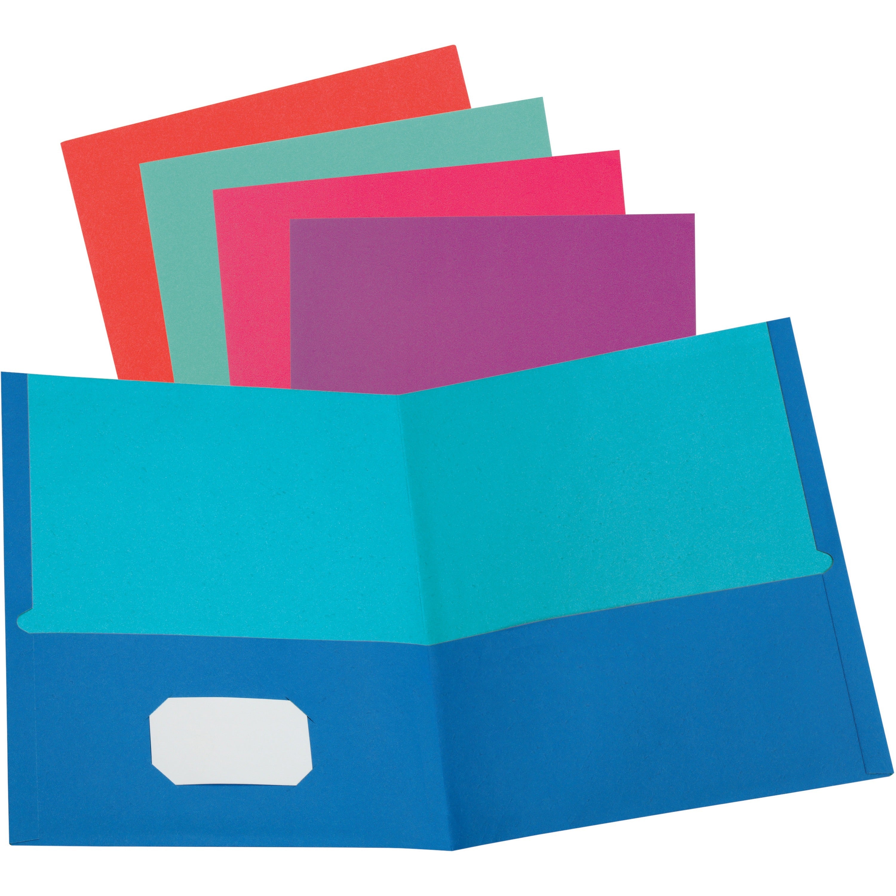 oxford-letter-recycled-pocket-folder-8-1-2-x-11-100-sheet-capacity-2-pockets-assorted-10%-recycled-50-box_oxf52074 - 1