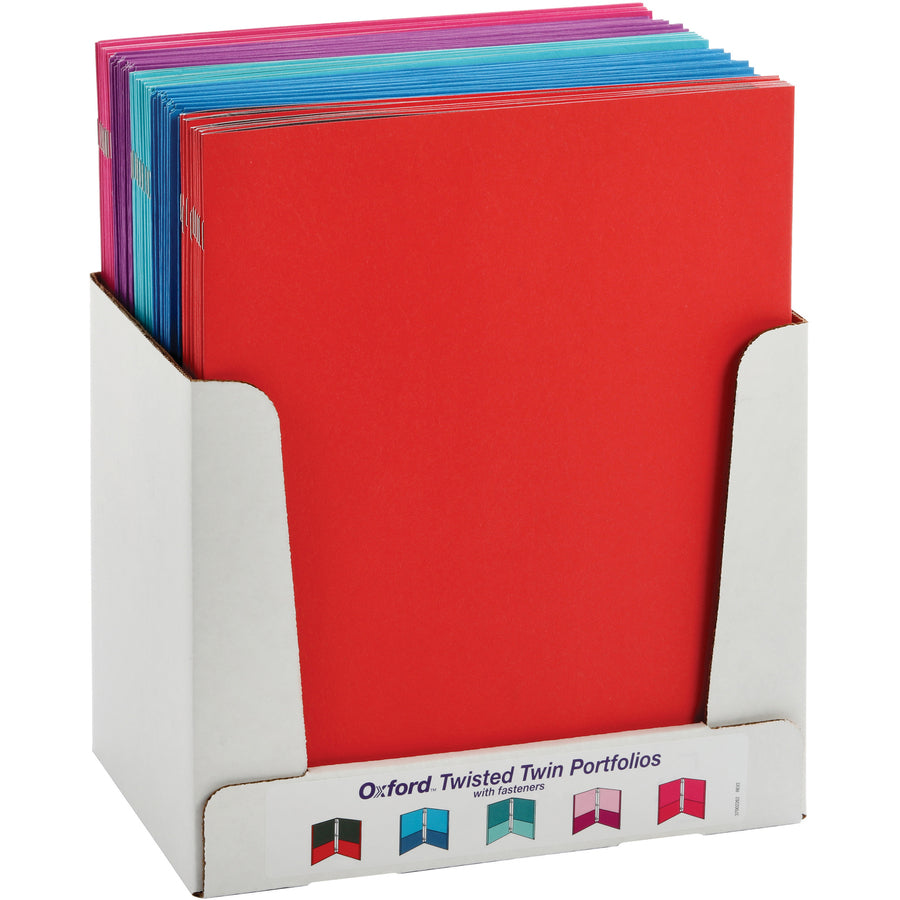 oxford-letter-recycled-pocket-folder-8-1-2-x-11-100-sheet-capacity-2-pockets-assorted-10%-recycled-50-box_oxf52076 - 2