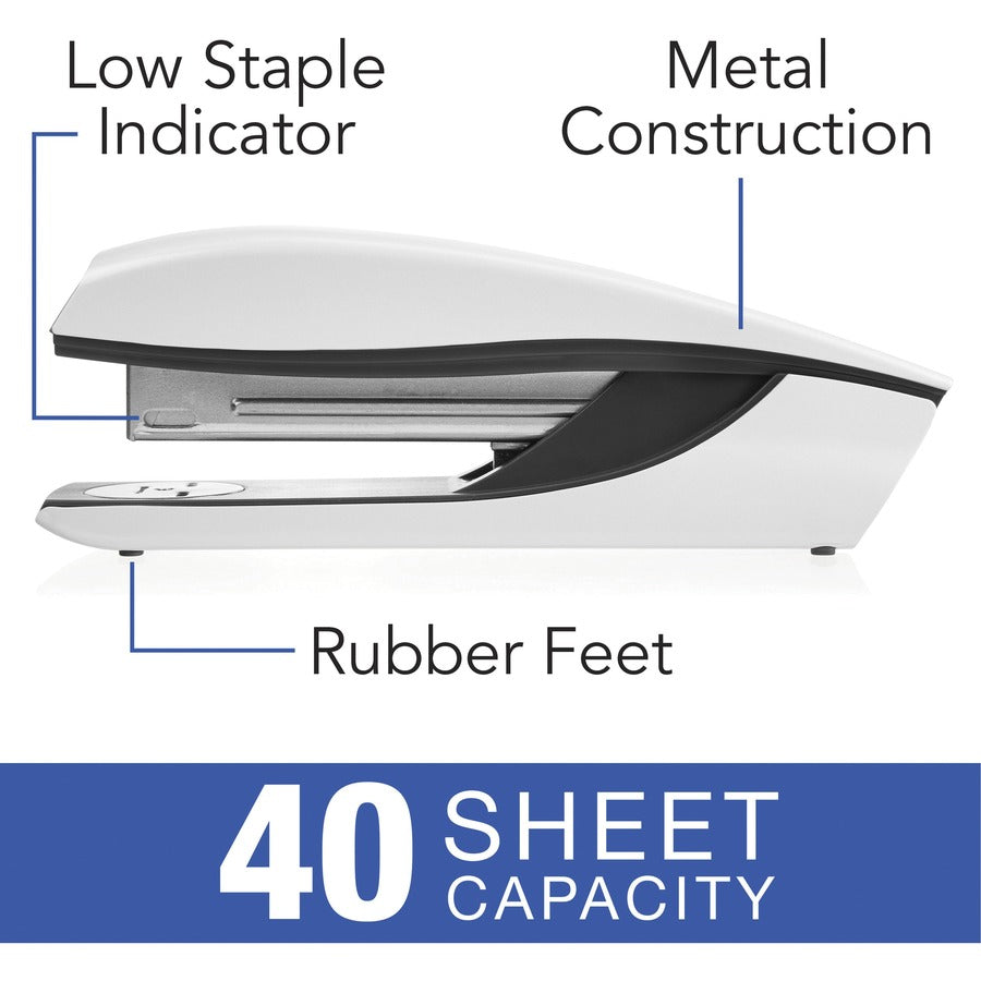 Swingline NeXXt Series WOW Desktop Stapler - 40 Sheets Capacity - 1 Each - White