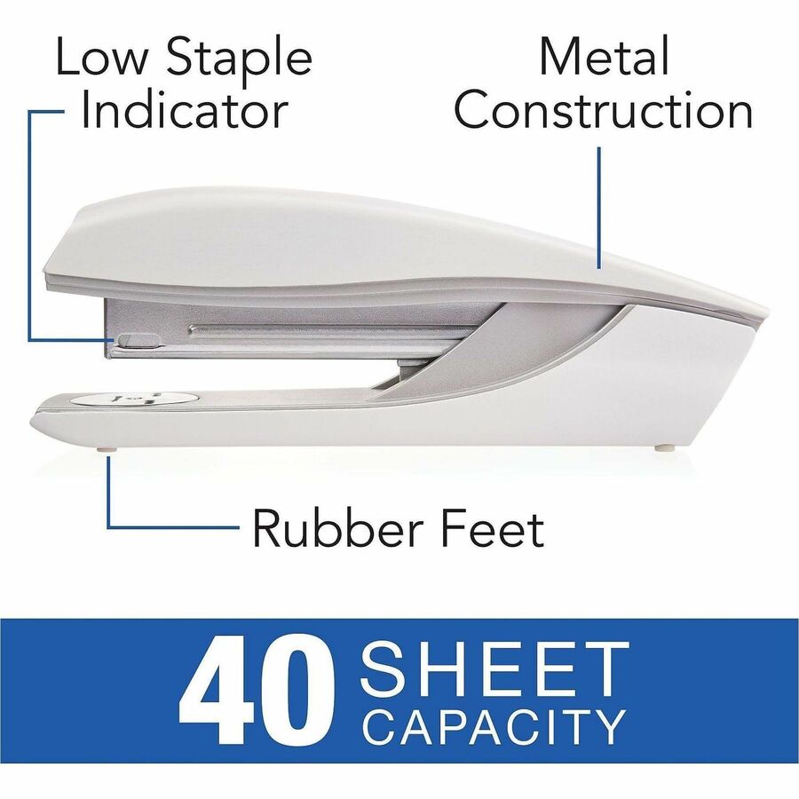 Swingline NeXXt Series Style Desktop Stapler - 40 Sheets Capacity - 210 Staple Capacity - Full Strip - 1 Each - White