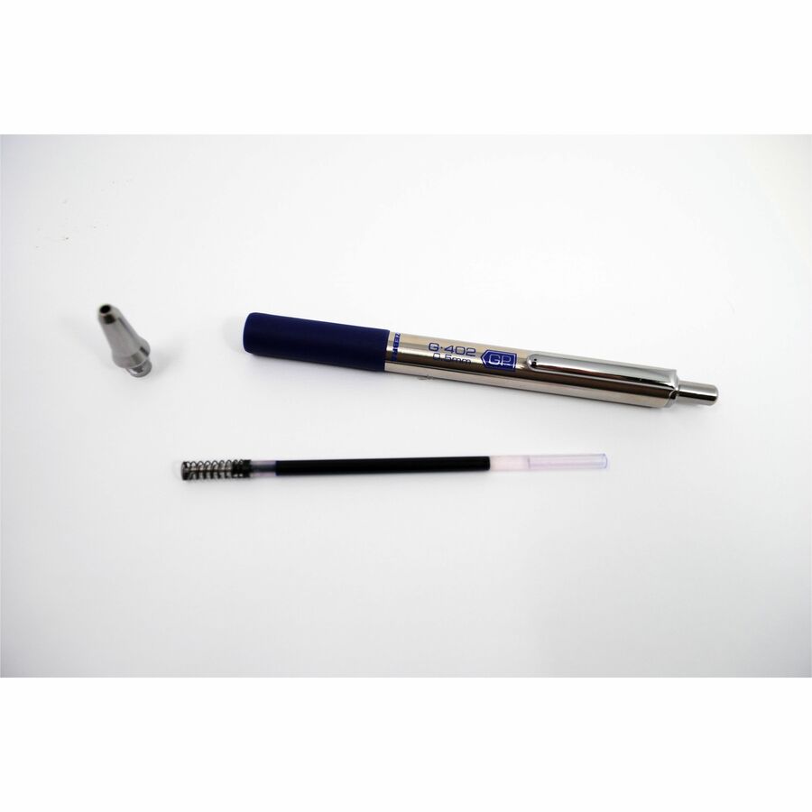 Zebra STEEL 4 Series G-402 Retractable Gel Pen - Fine Pen Point - 0.5 mm Pen Point Size - Retractable - Black Gel-based Ink - Stainless Steel Barrel - 1 Each
