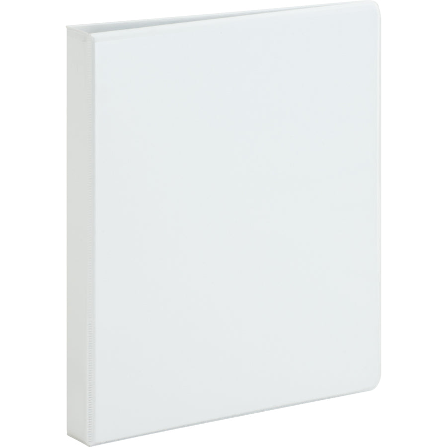 business-source-heavy-duty-view-binder-1-binder-capacity-letter-8-1-2-x-11-sheet-size-225-sheet-capacity-round-ring-fasteners-2-internal-pockets-polypropylene-covered-chipboard-white-wrinkle-free-non-glare-ink-transfer-resi_bsn19601 - 6