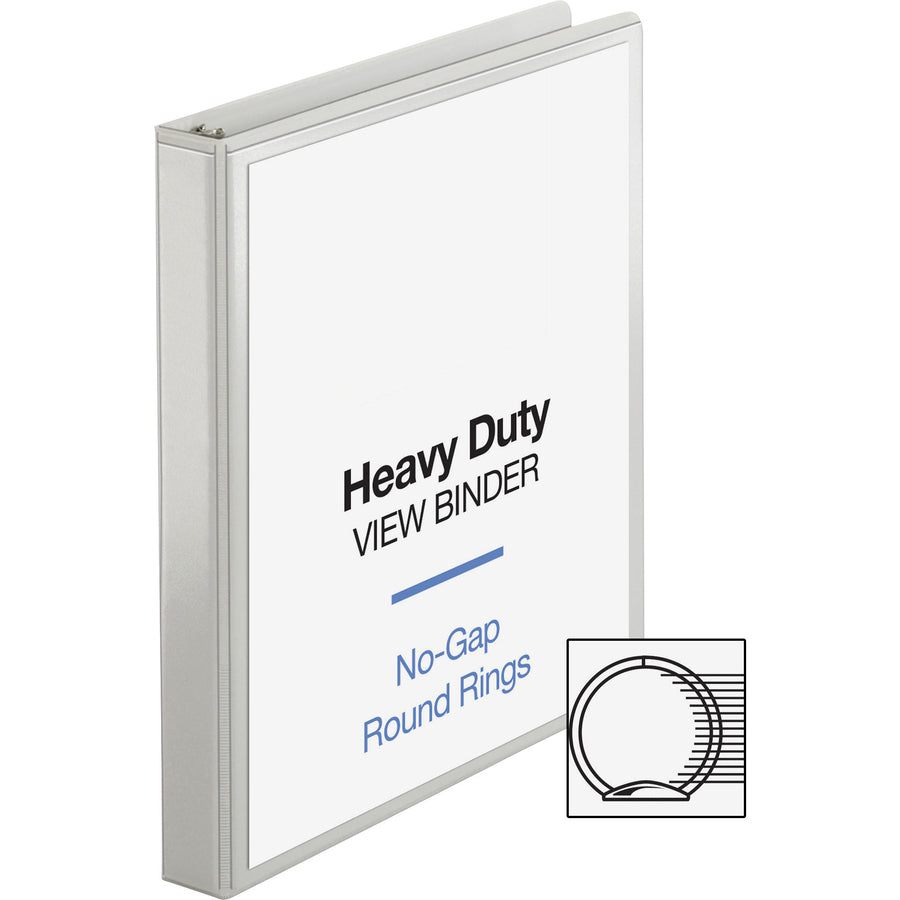 business-source-heavy-duty-view-binder-1-binder-capacity-letter-8-1-2-x-11-sheet-size-225-sheet-capacity-round-ring-fasteners-2-internal-pockets-polypropylene-covered-chipboard-white-wrinkle-free-non-glare-ink-transfer-resi_bsn19601 - 5