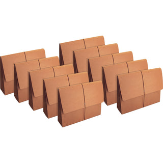 Business Source Letter Recycled File Wallet - 8 1/2" x 11" - 5 1/4" Expansion - Brown - 30% Recycled - 10 / Box