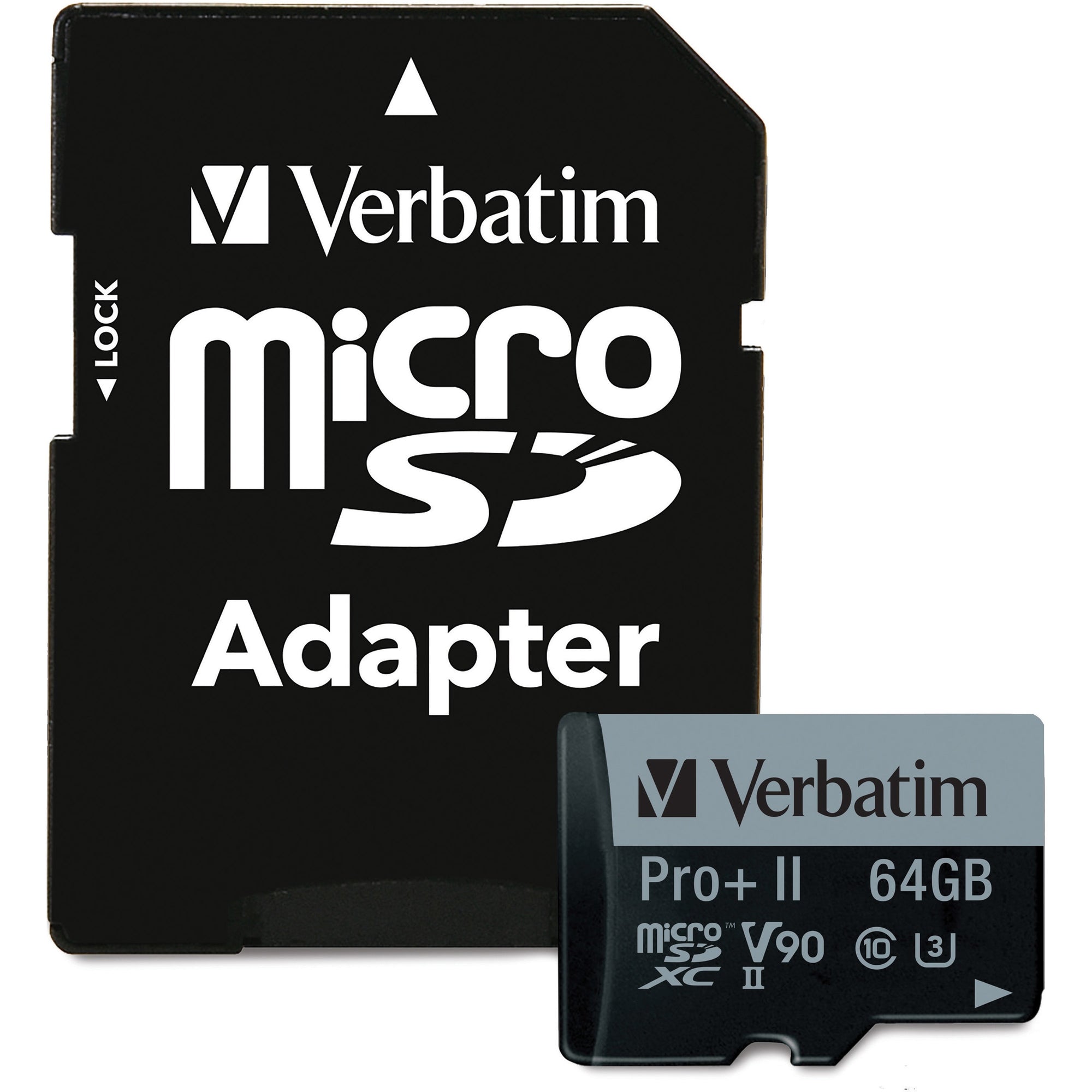 verbatim-pro-ii-plus-64-gb-class-10-uhs-ii-u3-microsdxc-1-pack-295-mb-s-read-255-mb-s-write-1900x-memory-speed-lifetime-warranty_ver99168 - 1