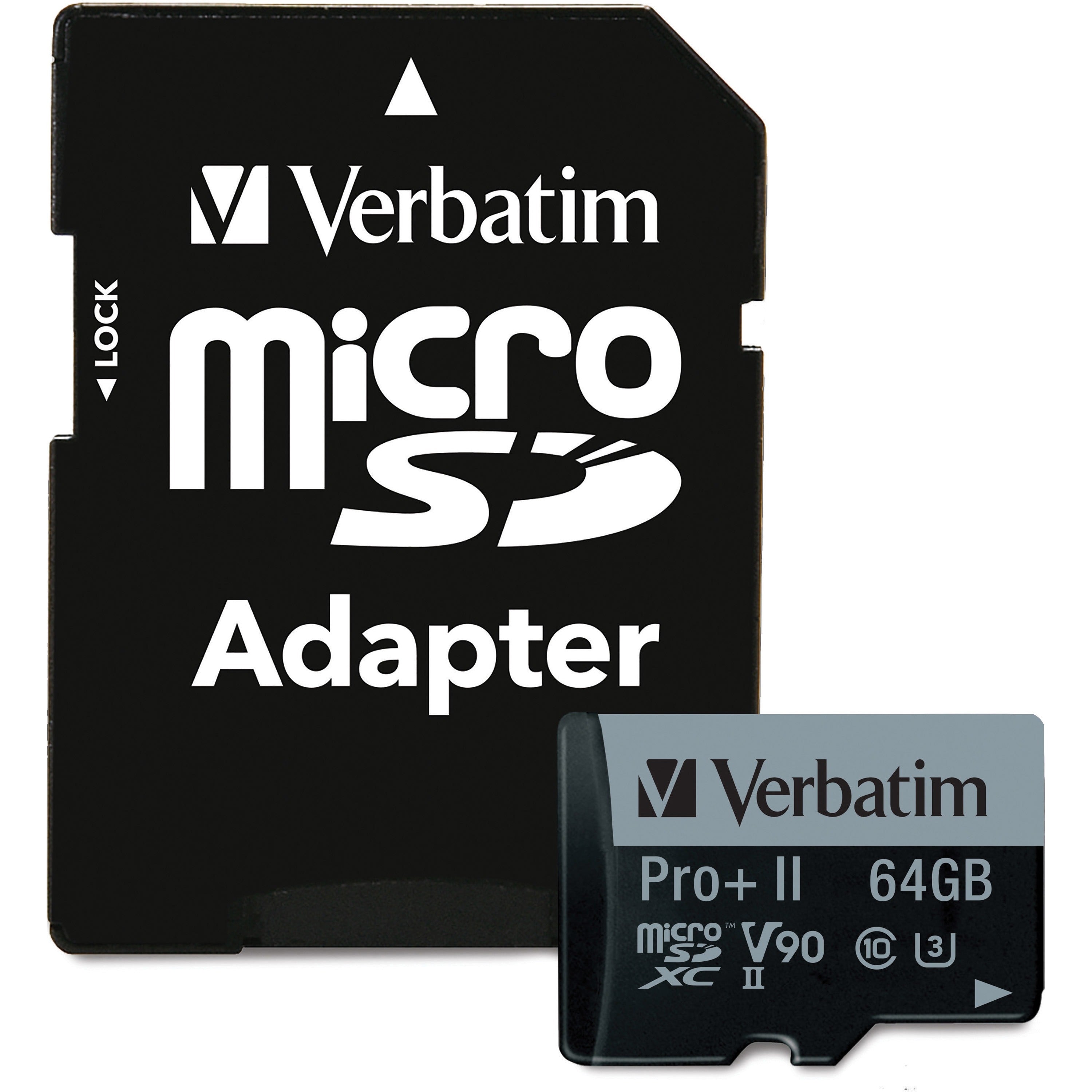 verbatim-pro-ii-plus-64-gb-class-10-uhs-ii-u3-microsdxc-1-pack-295-mb-s-read-255-mb-s-write-1900x-memory-speed-lifetime-warranty_ver99168 - 1