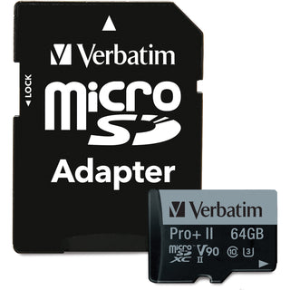 verbatim-pro-ii-plus-64-gb-class-10-uhs-ii-u3-microsdxc-1-pack-295-mb-s-read-255-mb-s-write-1900x-memory-speed-lifetime-warranty_ver99168 - 1