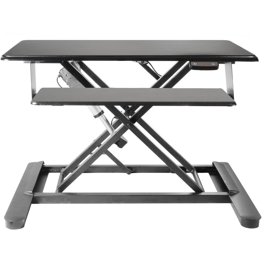 Kantek Electric Sit to Stand Workstation - Up to 24" Screen Support - 60 lb Load Capacity - 23.4" Height x 35" Width x 26" Depth - Desktop - Black