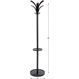 Brio Coat Stand, 13.75w x 13.75d x 66.25h, Black