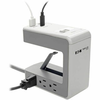 Surge Protector, 6 AC Outlets/2 USB-A and 1 USB-C Ports, 8 ft Cord, 1,080 J, Gray