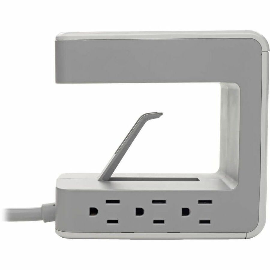 Surge Protector, 6 AC Outlets/2 USB-A and 1 USB-C Ports, 8 ft Cord, 1,080 J, Gray