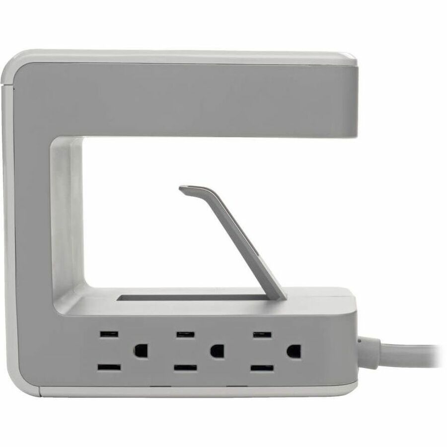 Surge Protector, 6 AC Outlets/2 USB-A and 1 USB-C Ports, 8 ft Cord, 1,080 J, Gray