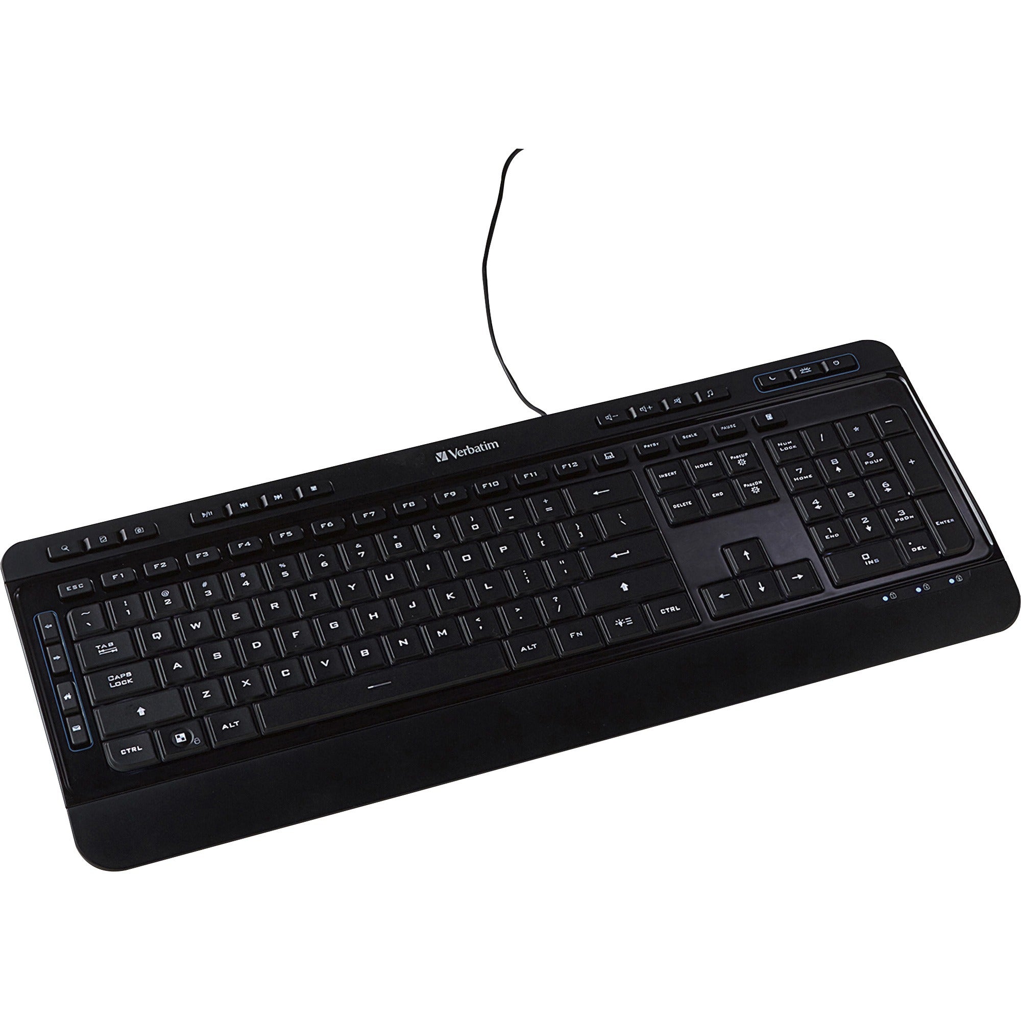 verbatim-illuminated-wired-keyboard-cable-connectivity-usb-type-a-interface-media-player-hot-keys-windows-mac-os-linux-black_ver99789 - 1