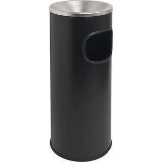 Genuine Joe Fire-safe 3-Gallon Ashtray Receptacle - 3 gal Capacity - Fire-Safe, Removable Lid - Stainless Steel, Aluminum - Black, Aluminum - 50 / Pallet
